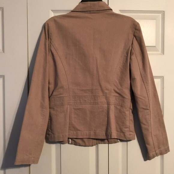 KENNETH COLE NEW YORK Size 8 Tan Khaki Jacket Neutral Cinched Waist Layering - Picture 7 of 9